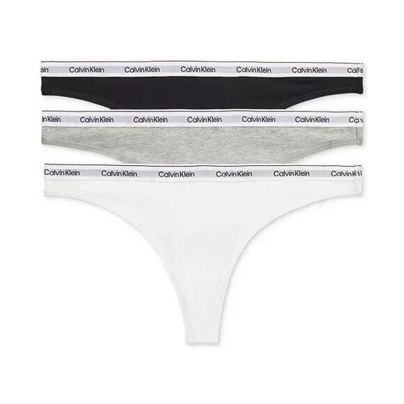 Calvin Klein Women's Modern Logo 3-Pack Thong Underwear, Multi, Size M 0048 - Picture 1 of 4